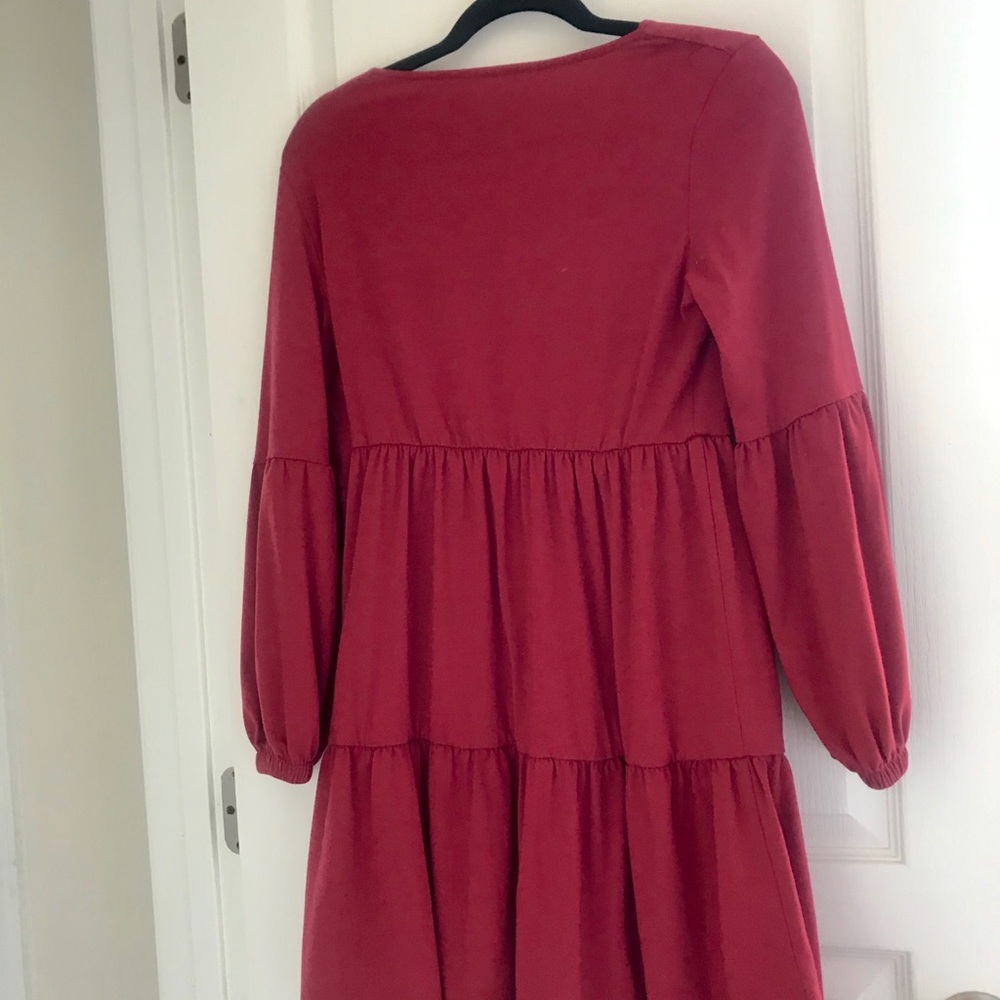 Red Ruffled Mini Dress - Picture 4 of 4